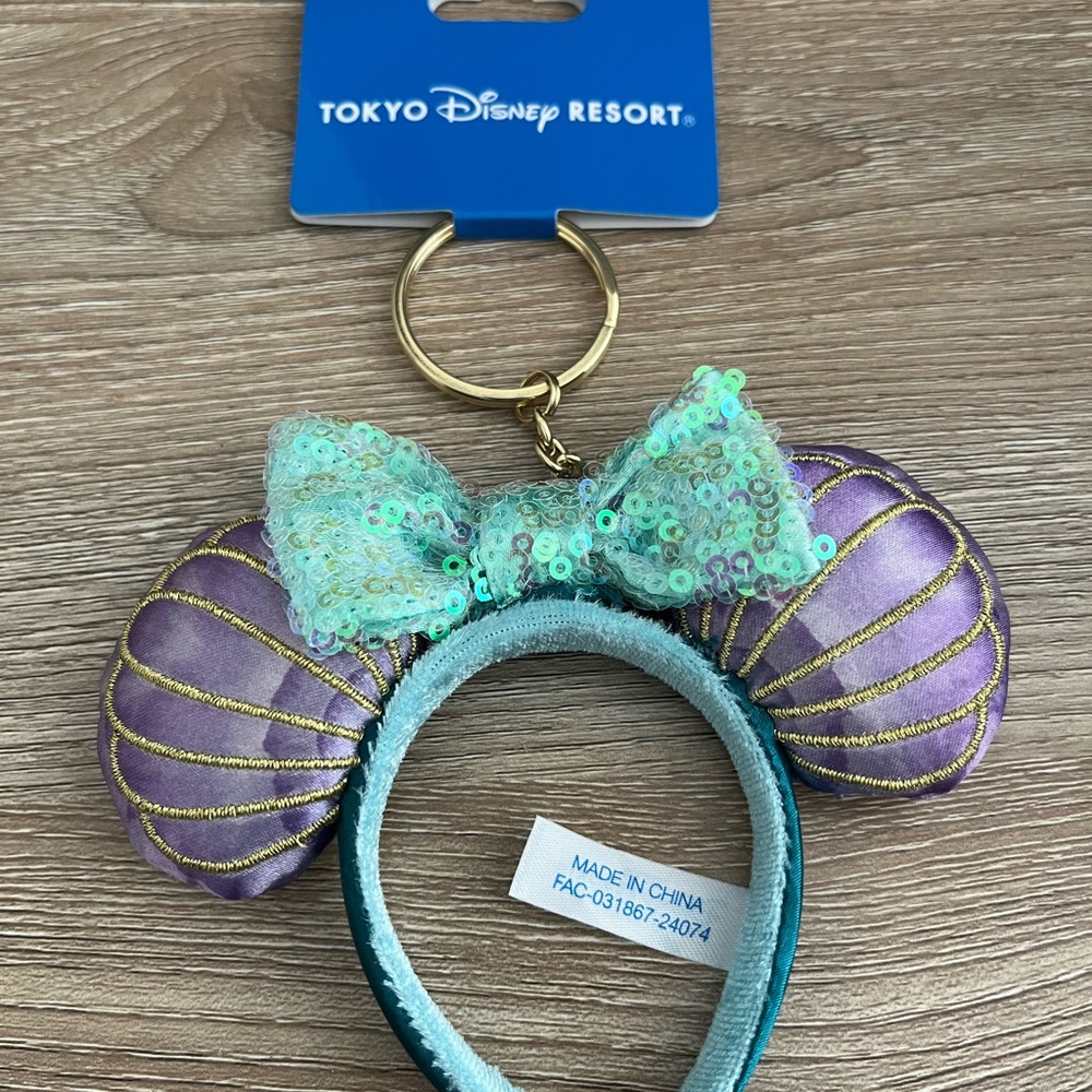Tokyo Disney Resort Sequin Little Mermaid Ariel Keychain/Bag Charm